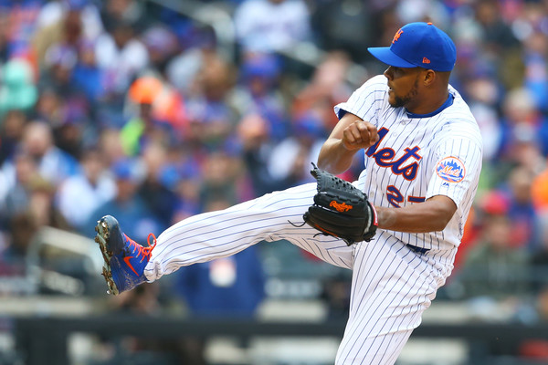 Familia follows through on a pitch during the ninth inning on Opening Day/Photo: Mike Stobe/Getty Images