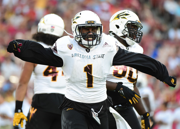 Defensive lineman JoJo Wicker #1 of the Arizona State Sun Devils. |Sept. 30, 2016 - Source: Harry How/Getty Images North America|