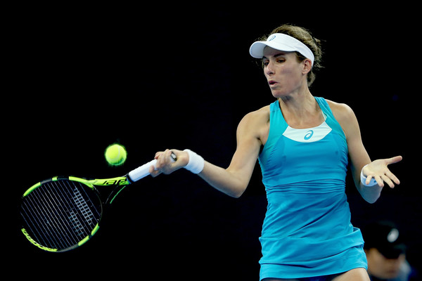 Johanna Konta in action during her last match of 2017, falling 1-6, 2-6 to Monica Niculescu | Photo: Emmanuel Wong/Getty Images AsiaPac