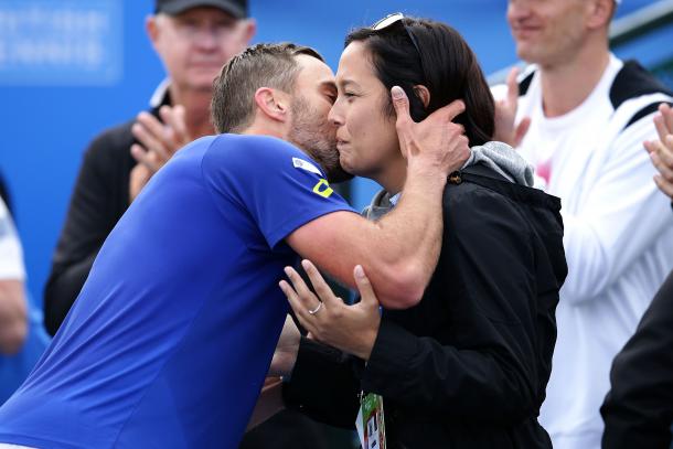 A wonderful moment for not only Johnson, but his family as well. Photo: Getty