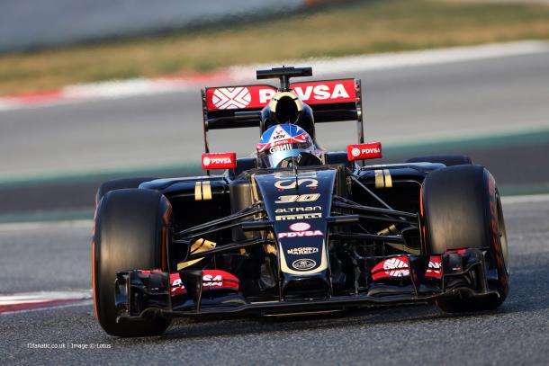 Jolyon Palmer durante los test tras el GP de España | Fuente: Lotus