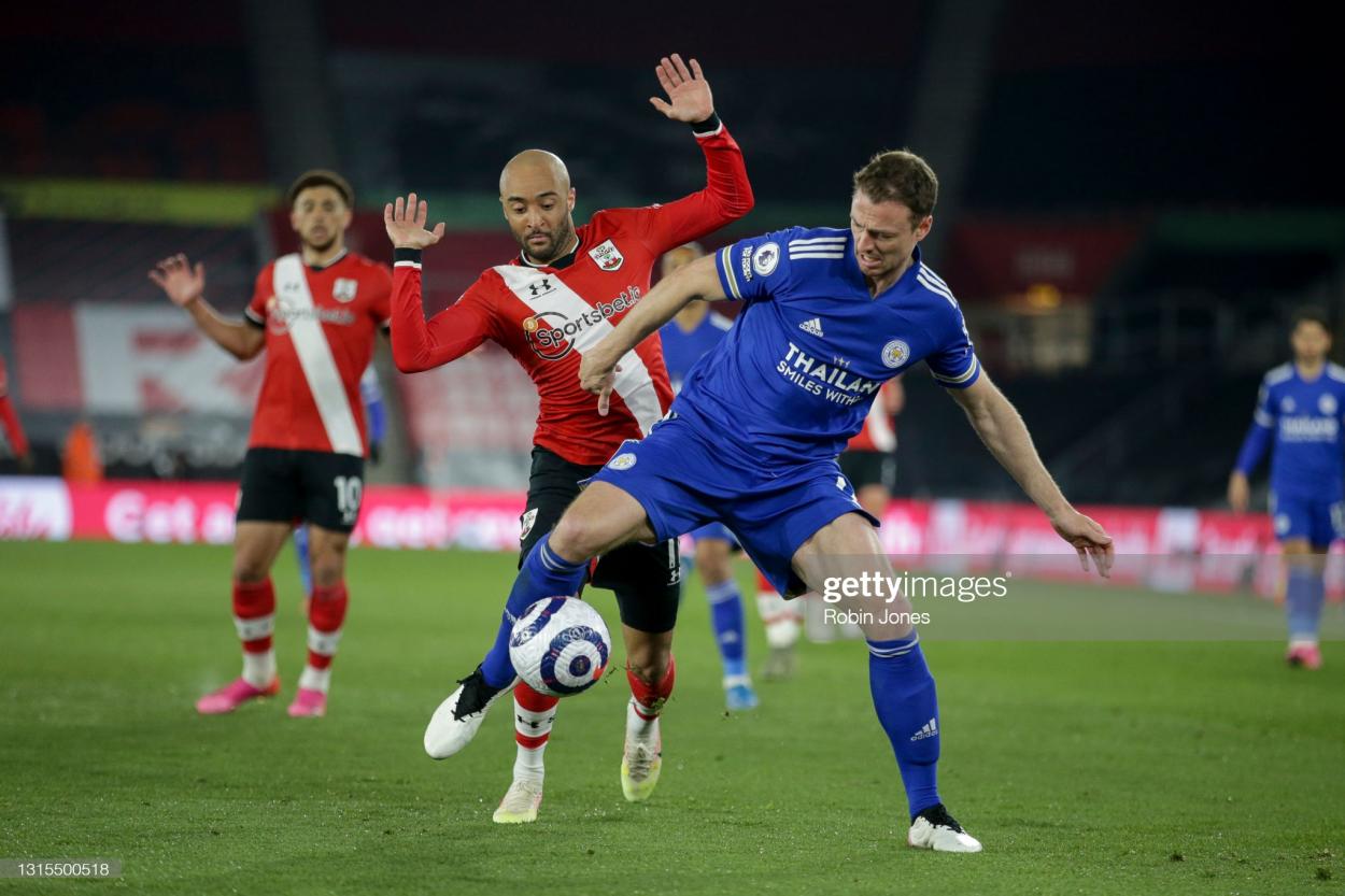 Jonny Evans will miss the fixture against his former club Manchester United | Robin Jones | Getty Images