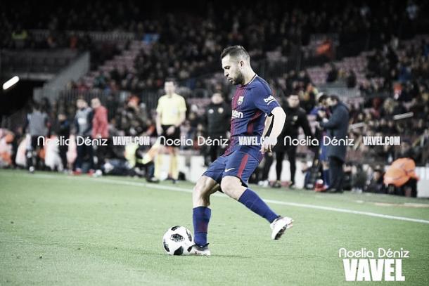 Jordi Alba anota el segundo gol azulgrana | Foto: Noelia Déniz - VAVEL