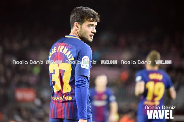José Arnaiz en su primer encuentro en el Camp Nou. Foto: Noelia Déniz, VAVEL