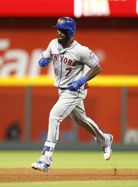 Jose Reyes rounds the bases after hitting a solo home run in the eighth inning of the Mets win in Atlanta/Photo: Mike Zarrilli