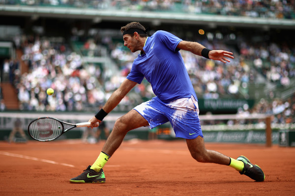 Juan Martin del Potro reaches for a backhand at the French Open, against Andy Murray in the third-round | Photo: Julian Finney/Getty Images Europe