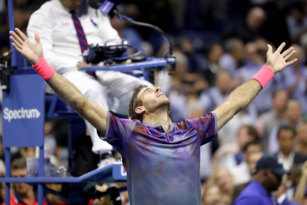 del Potro basks in his victory over Roger Federer (Photo: Abbie Barr/Getty Images North America)