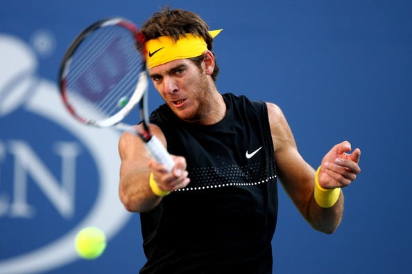 Juan Martin del Potro hits a forehand during the 2009 U.S. Open final against Roger Federer. | Photo: Al Bello/Getty Images North America