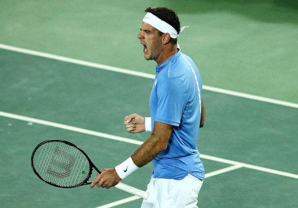 Del Potro's forehand was incredible and it helped him to a one set lead/Photo; Cameron Spencer/Getty Images