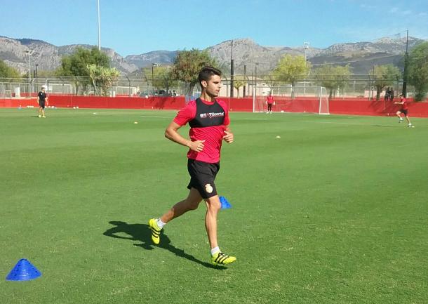 Juan Domínguez se ejercita en la ciudad deportiva del Mallorca. Foto: RCD Mallorca.