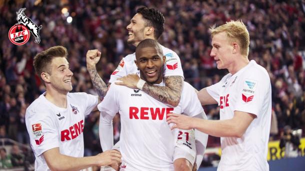 Jugadores del Colonia celebrando un gol| Fuente. Bayer Leverkusen