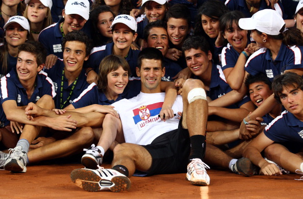 Djokovic celebrates winning the title in Madrid in 2011. Credit: Julian Finney/Getty Images