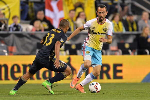 Justin Meram was a threat for Columbus despite a poor first half Image Courtesy of  Jamie Sabau/Getty Images North America