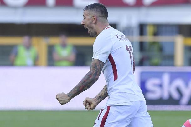 Kolarov celebrando su gol | Foto: AS Roma