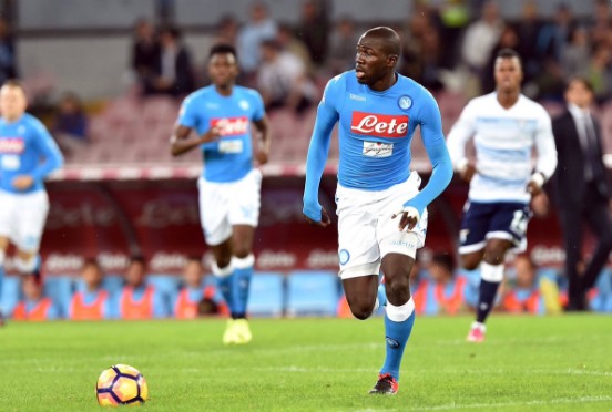 Koulibaly durante el partido contra la Lazio | Foto: SSC Napoli