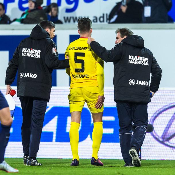 It was a physical battle at both ends of the pitch. | Image credit: Karlsruher SC/Twitter
