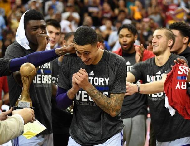 After his stellar Summer League Finals performance, Kuzma won the Summer League Championship MVP. Photo: Stephen R. Sylvanie-USA TODAY Sports