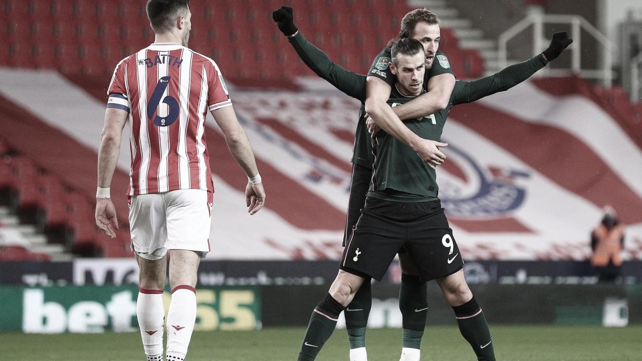 Abrazo de Kane y Bale en el primer gol. Foto: Tottenham.