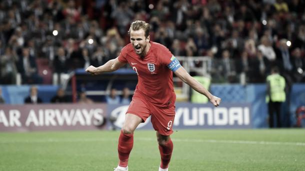 kane celebra su sexto gol en esta Copa del Mundo. Foto: FIFA.com.