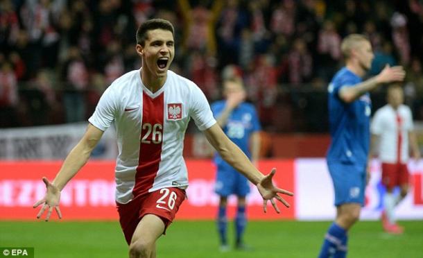 Youngster Kapustka had a good game against Northern Ireland / Daily Mail