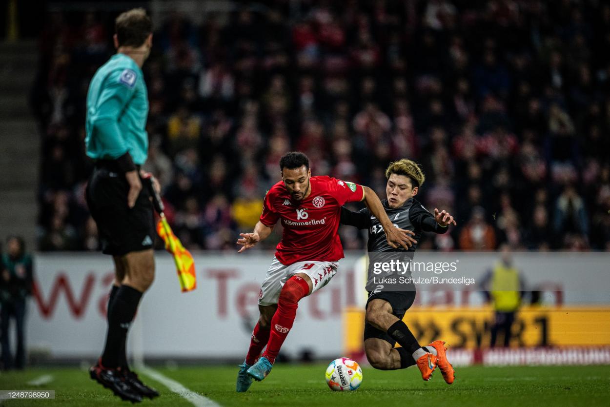 Karim Onisiwo is set to miss this weekend due to a knee injury PHOTO CREDIT: Lukas Schulze/Bundesliga