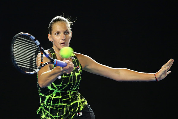 Karolina Pliskova in Australian Open action. Photo: Quinn Rooney/Getty Images