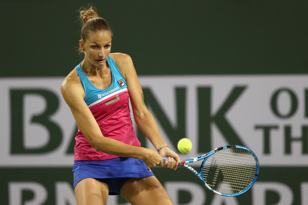 Karolina Pliskova was struggling with her game today, failing to produce her good tennis } Photo: Matthew Stockman/Getty Images North America