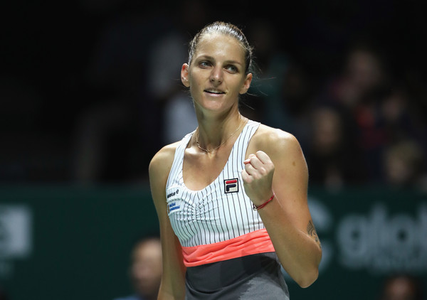 Pliskova celebrates her win | Photo: Matthew Stockman/Getty Images AsiaPac