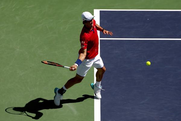 Nishikori in Indian Wells. Photo: Matthew Stockman/Getty Images