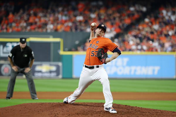 Giles has not been good this postseason, part of the reason Houston's bullpen has struggled/Photo: Elsa/Getty Images