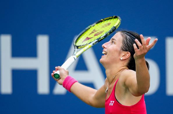 Anastasija Sevastova celebrates after her win (AFP/Kena Betancur)