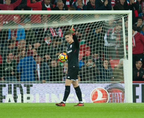 Kepa durante un partido con el Athletic | athletic-club.eus