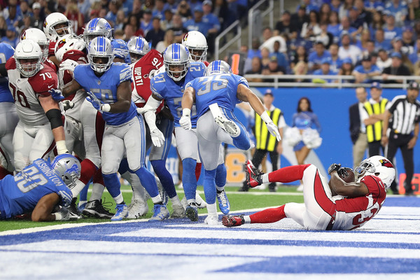 Kerwynn Williams #33 of the Arizona Cardinals scores a touchdown against the Detroit Lions  |Source: Leon Halip/Getty Images North America| 