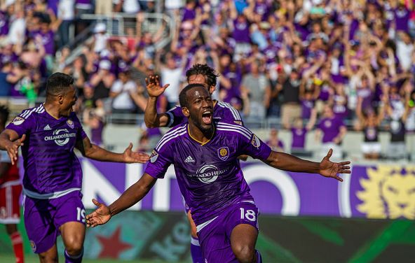 Orlando City SC midfielder Kevin Molino (#18) played an integral part in helping Orlando City earn a point against New York City FC on Sunday. Photo credit: Chris McEniry/Overflow Productions, Inc. 