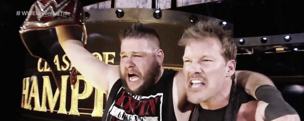 Owens and Jericho celebrate at Clash of Champions (image: espn.com)