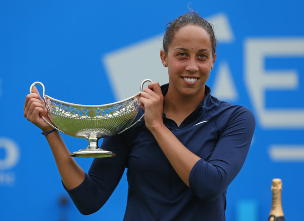 Keys holds her Birmingham trophy. Photo: Steve Bardens/Getty Images