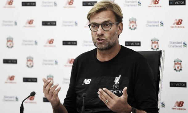 Klopp en rueda de prensa. Foto: Liverpool.