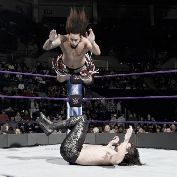 A veteran move by Kendrick. Photo- WWE.com