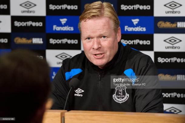 Koeman addresses the media. Source - Getty Images.