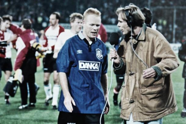 Feyenoord - Everton European Cup Winners Cup 2nd Round in 1995 as Ronald Koeman leaves the pitch wearing an Everton shirt. | Photo: Colin Lane / Liverpool Echo