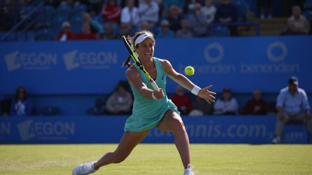 Konta in action against Kvitova yesterday / Sky Sports