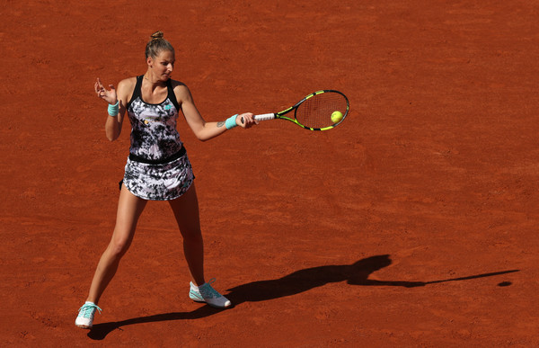 Kristyna Pliskova's forehands brought her some trouble in the second set but it was still an encouraging performance overall | Photo: Matthew Stockman/Getty Images Europe