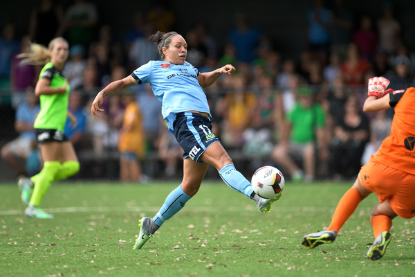 Kyah Simon playing in the W-League in the early part of 2017 | Souce: Brett Hemmings-Getty Images AsiaPac