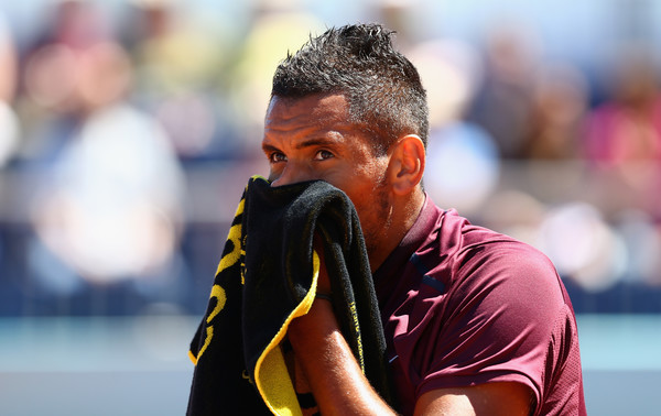 Nick Kyrgios shows some frustration in Madrid. Photo: Clive Brunskill/Getty Images