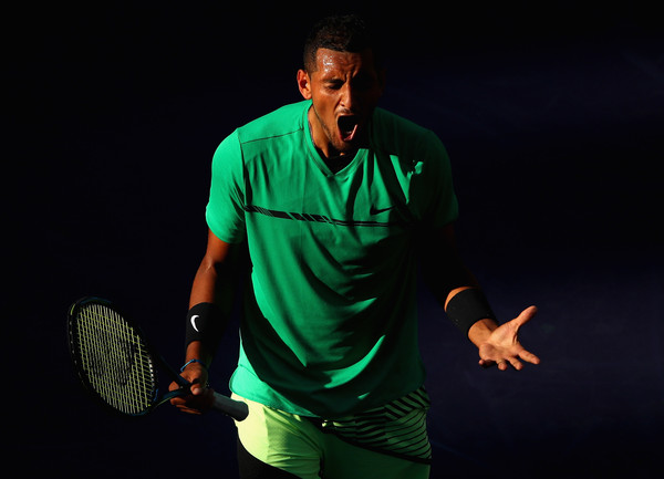 Nick Kyrgios reacts to a point during his fourth round win. Photo: Clive Brunskill/Getty Images