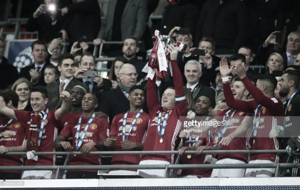 United lifted the first silverware of 2017 (Photo by Kieran Galvin/NurPhoto via Getty Images)