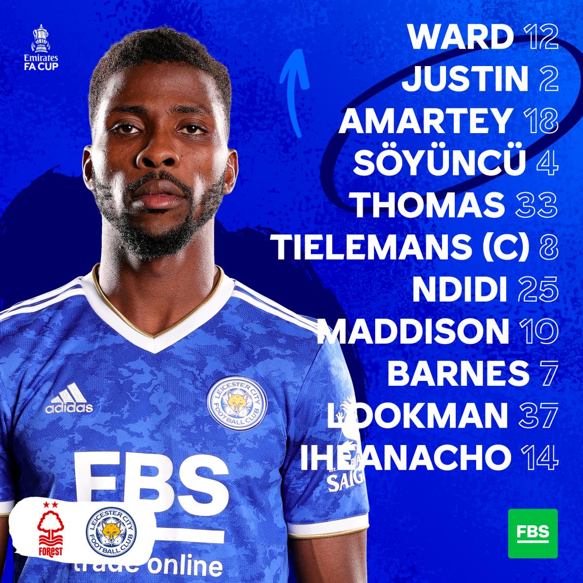 Leicester starting 11/Image:LCFC