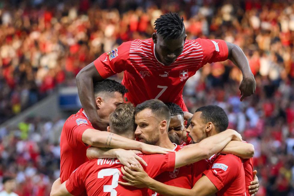 Los jugadores de Suiza celebrando el gol marcado a Portugal en su último partido de la Uefa Nations League. Foto: Twitter Oficial de la Selección Suiza de Fútbol.