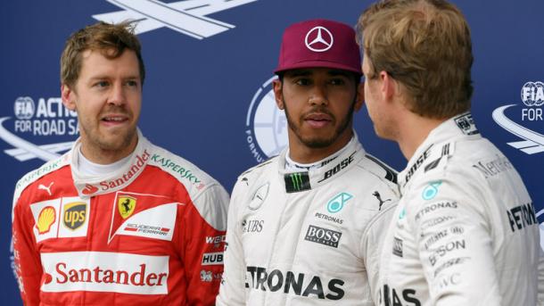 The top three talk after finding out their grid positions. | Image source: Sky Sports