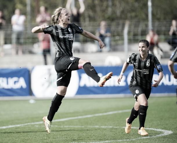 Petermann celebrates. | Image source: SC Freiburg